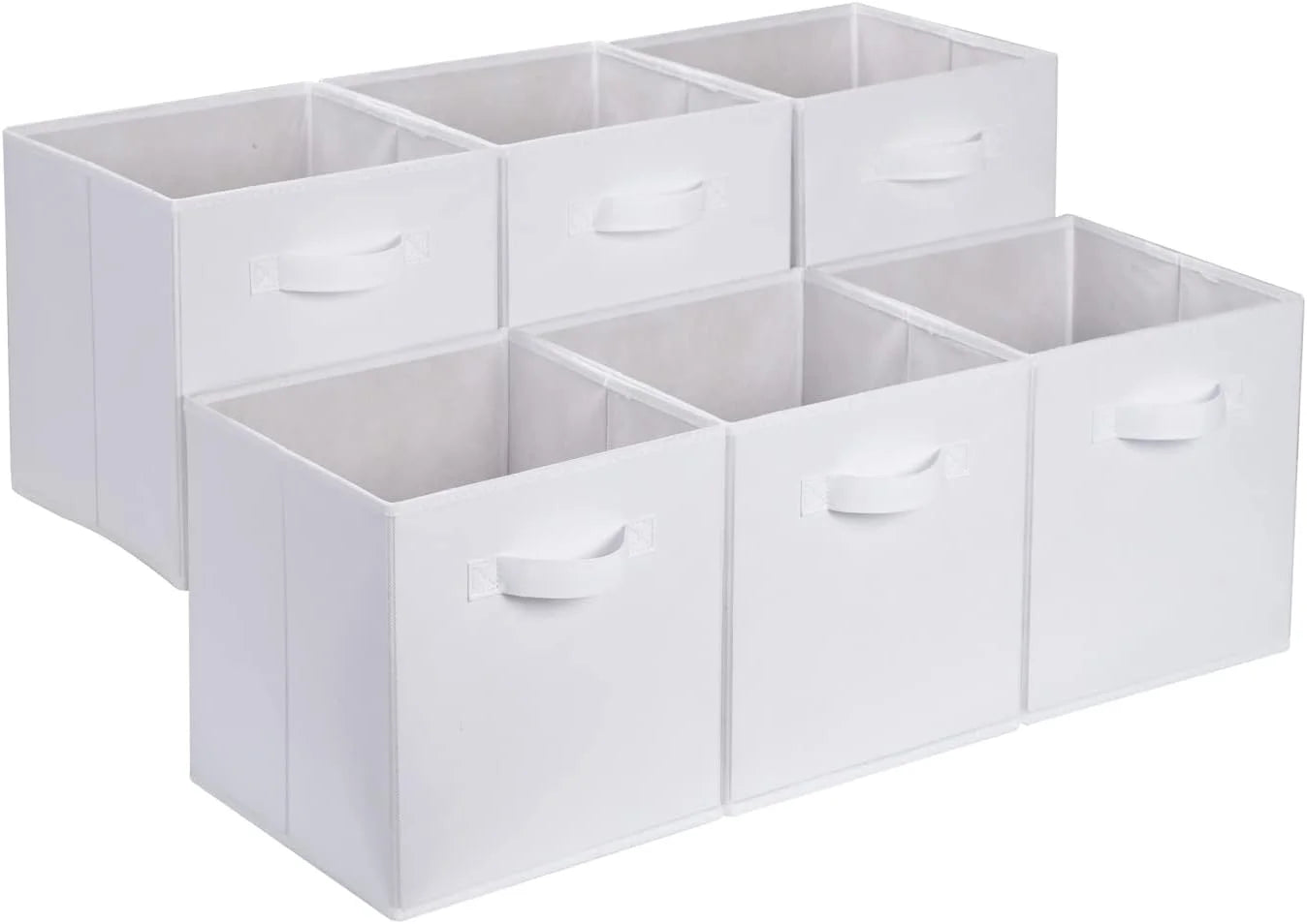 Special Fabric Storage Bins with Handles, Cube Organizer, 13x13x13, White - Image 4