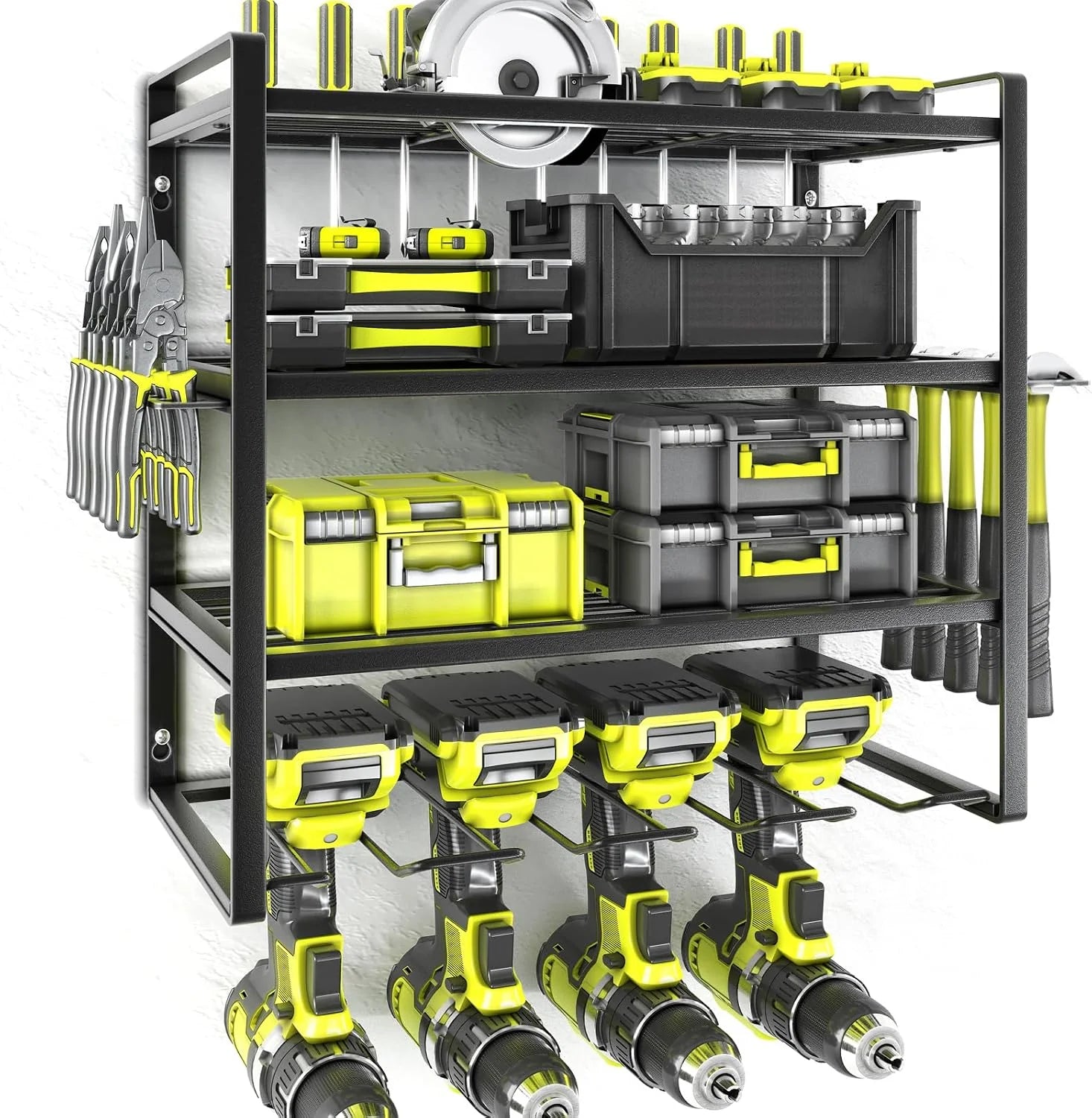 Special Power Tool Organizer, 4 Layer Drill Holders Wall Mount - Image 4