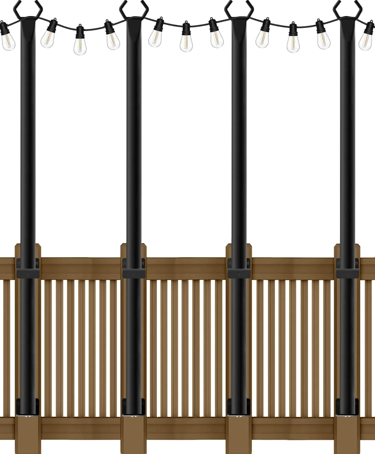 Special 4 Pack String Light Poles, 10 Ft Metal Poles with Fork for Outdoor String Lights - Image 2