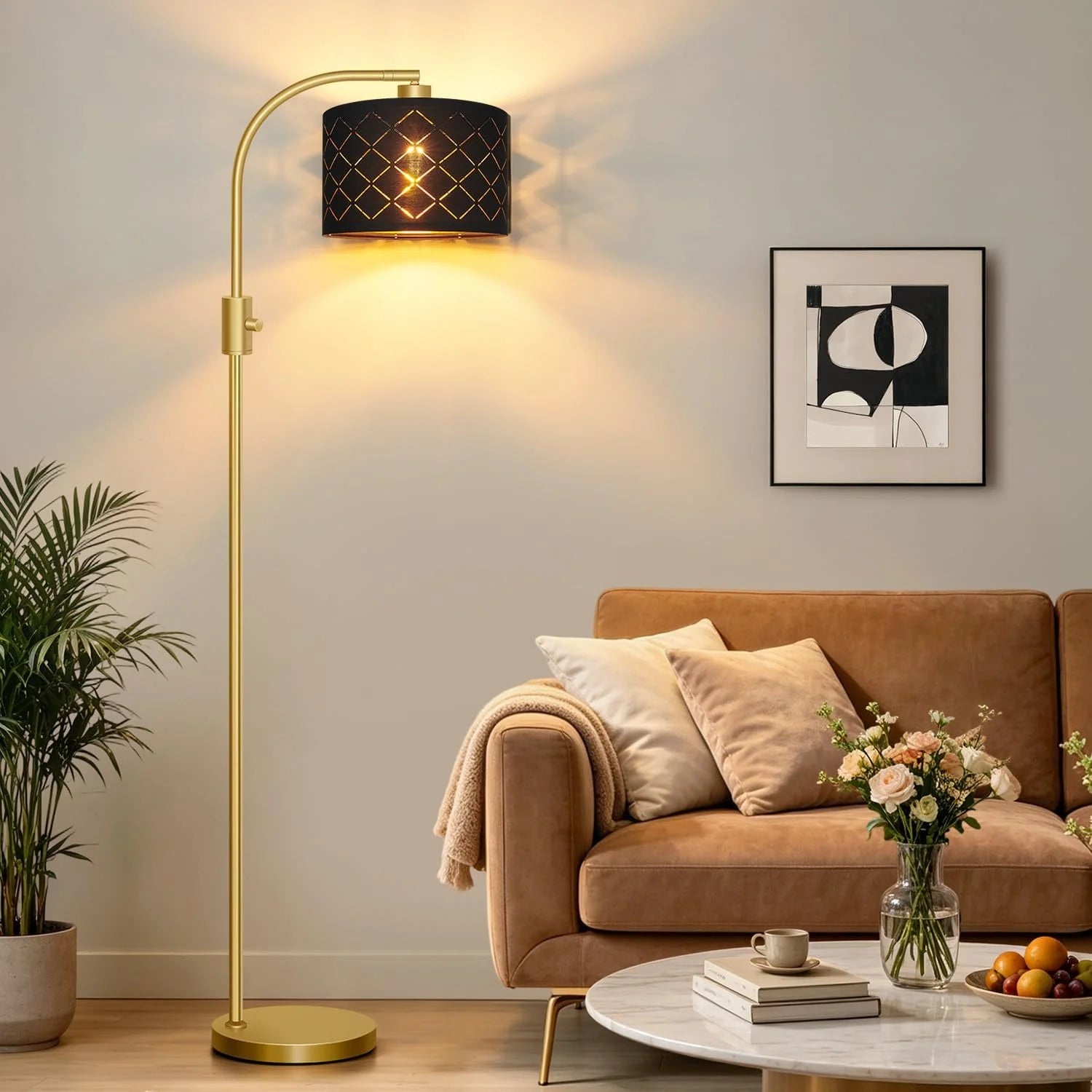 Special Nintiue Upgraded Modern Arc Dimmable Tall Standing Floor Lamp with Linen Shade, Bulb Included - Image 12