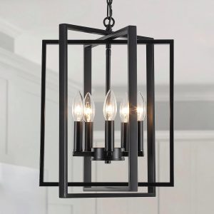 Special Black Farmhouse Modern Chandelier Light Fixture for Dining Room, 3 Light