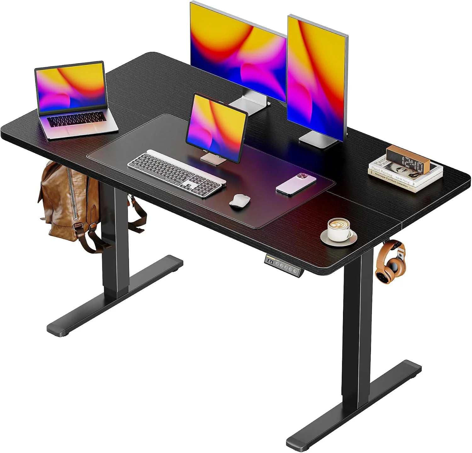 Special 55 x 28 Large Electric Standing Desk, Height Adjustable Computer Desk, 27.6 Deep Desktop - Image 8