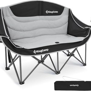 Special Double Camping Chair, Oversized Heavy Duty 660lbs Loveseat for Adults Portable Folding XL 2 Person Couch Padded