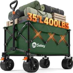 Special 250L Wagons Carts Foldable with Big All-Terrian Beach Wheels, Collapsible Heavy Duty Wagon, Extra Large Folding Wagon