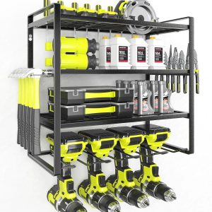 Special Power Tool Organizer, 4 Layer Drill Holders Wall Mount