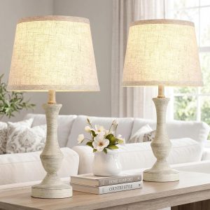 Special Luvkczc Table Lamp Set of 2, 19 Farmhouse Vintage Bedside Lamps for Living Room & Bedroom