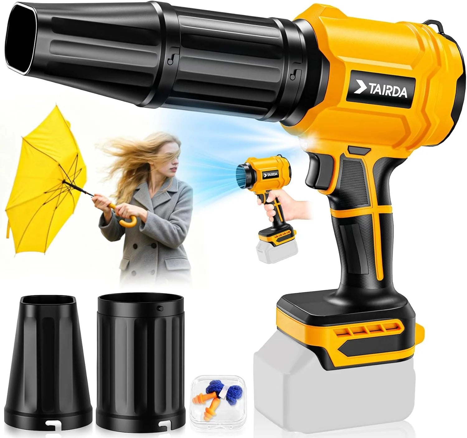 Special Cordless Leaf Blower Compatible for Dewalt 20V Battery(NO Battery), Mini Turbo Jet Blower with 2 Nozzles – For Yard Cleanup - Image 6