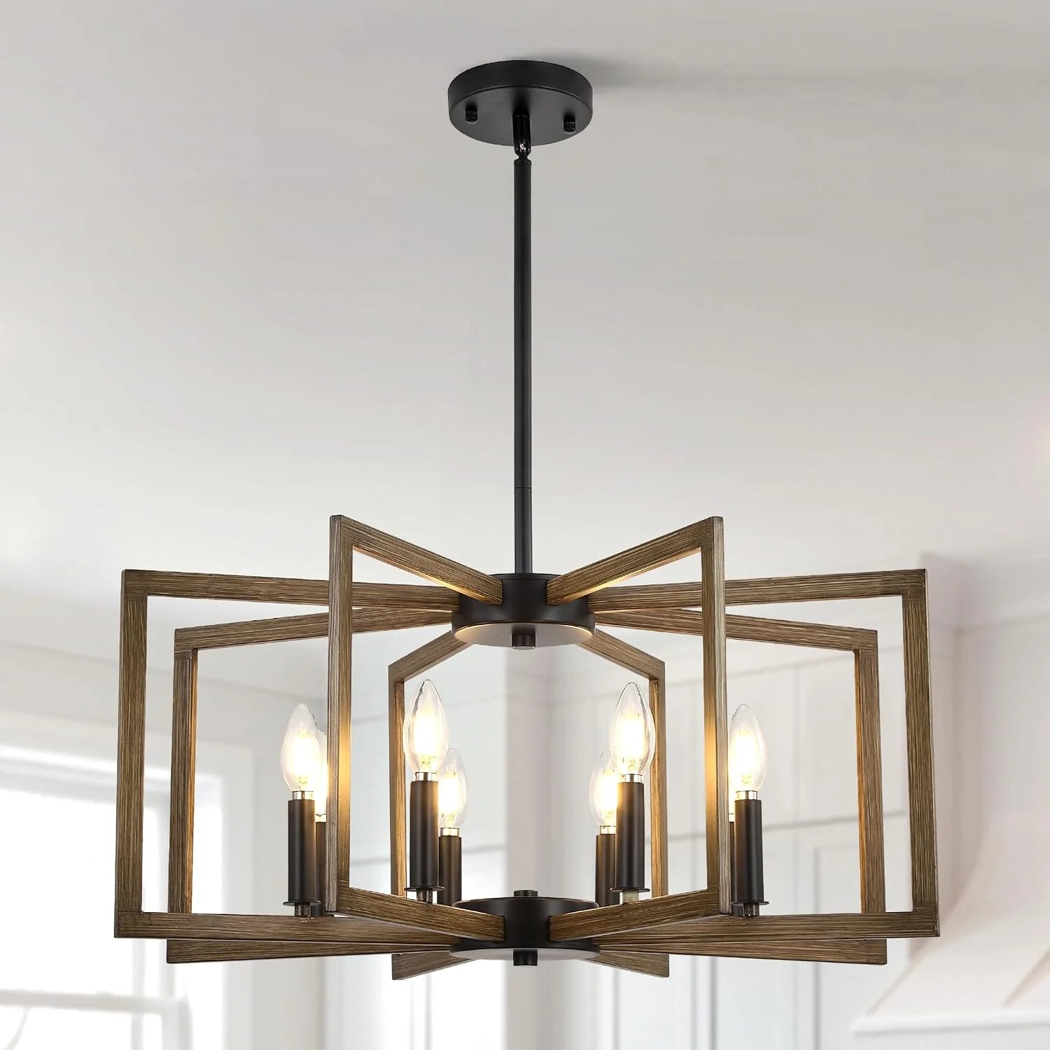 Special 6-Light Modern Metal Geometric Chandelier£¬Kitchen Island Brushed Nickel Lighting Fixtures£¬Entryway Light - Image 5