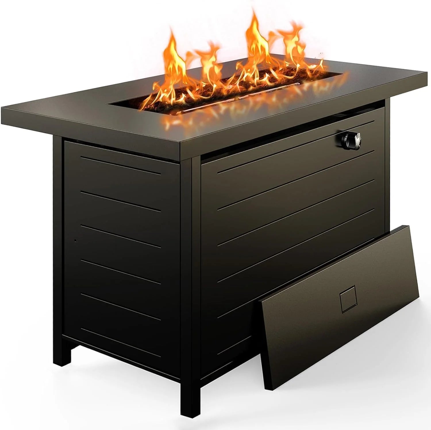 Special Large Propane Fire Pit 19 Inch, Gas Fire Pit with Grill Grate, Folding Legs, Hose Hooks - Image 5