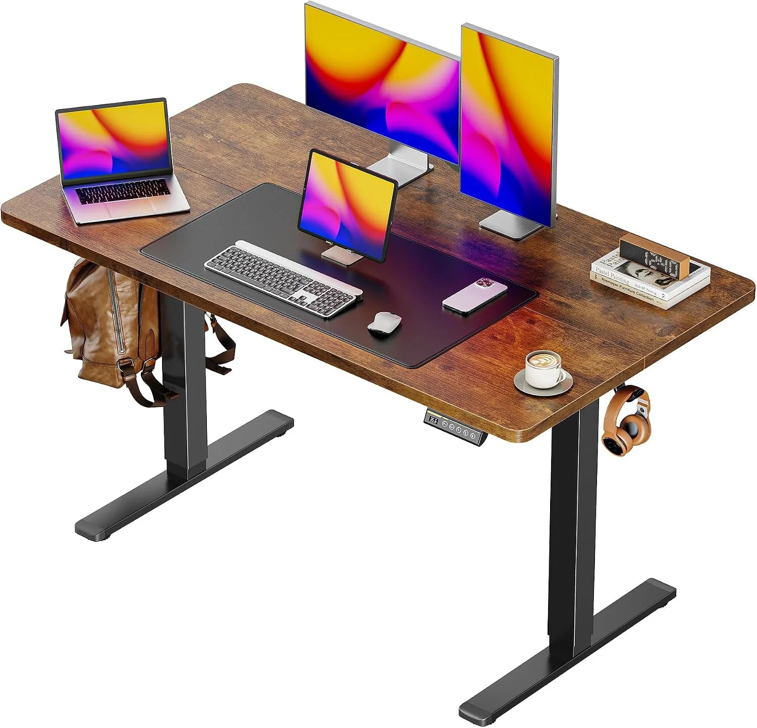 Special 55 x 28 Large Electric Standing Desk, Height Adjustable Computer Desk, 27.6 Deep Desktop - Image 7