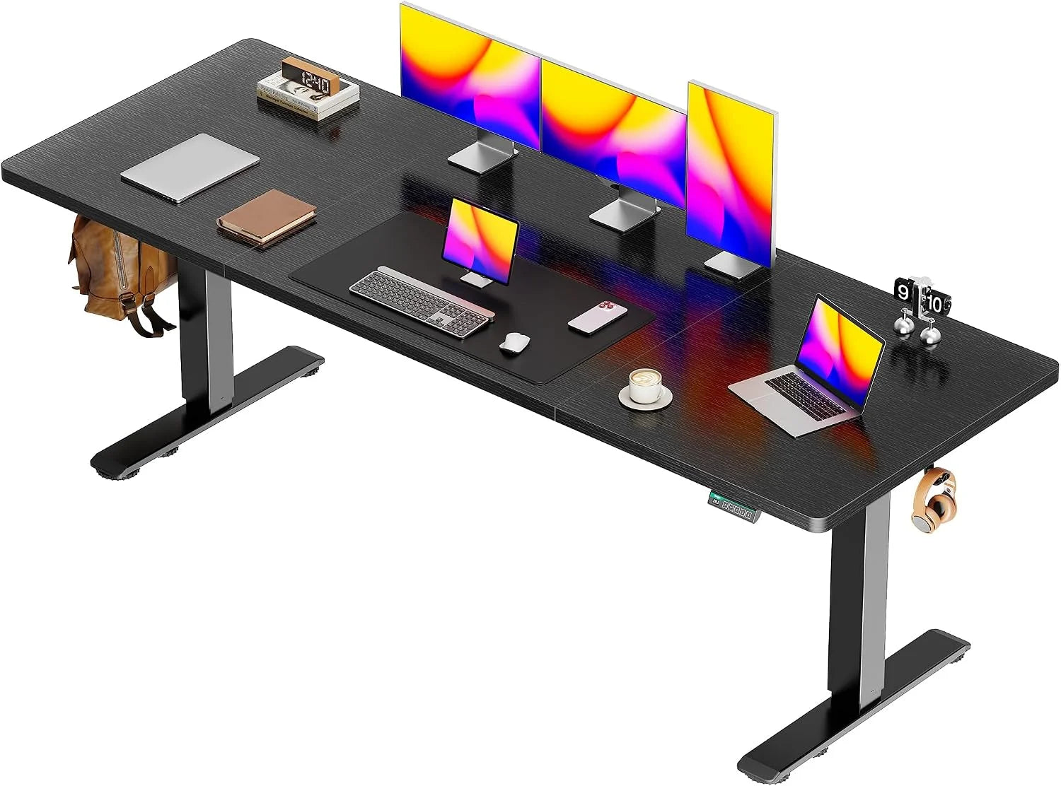 Special 55 x 28 Large Electric Standing Desk, Height Adjustable Computer Desk, 27.6 Deep Desktop - Image 6