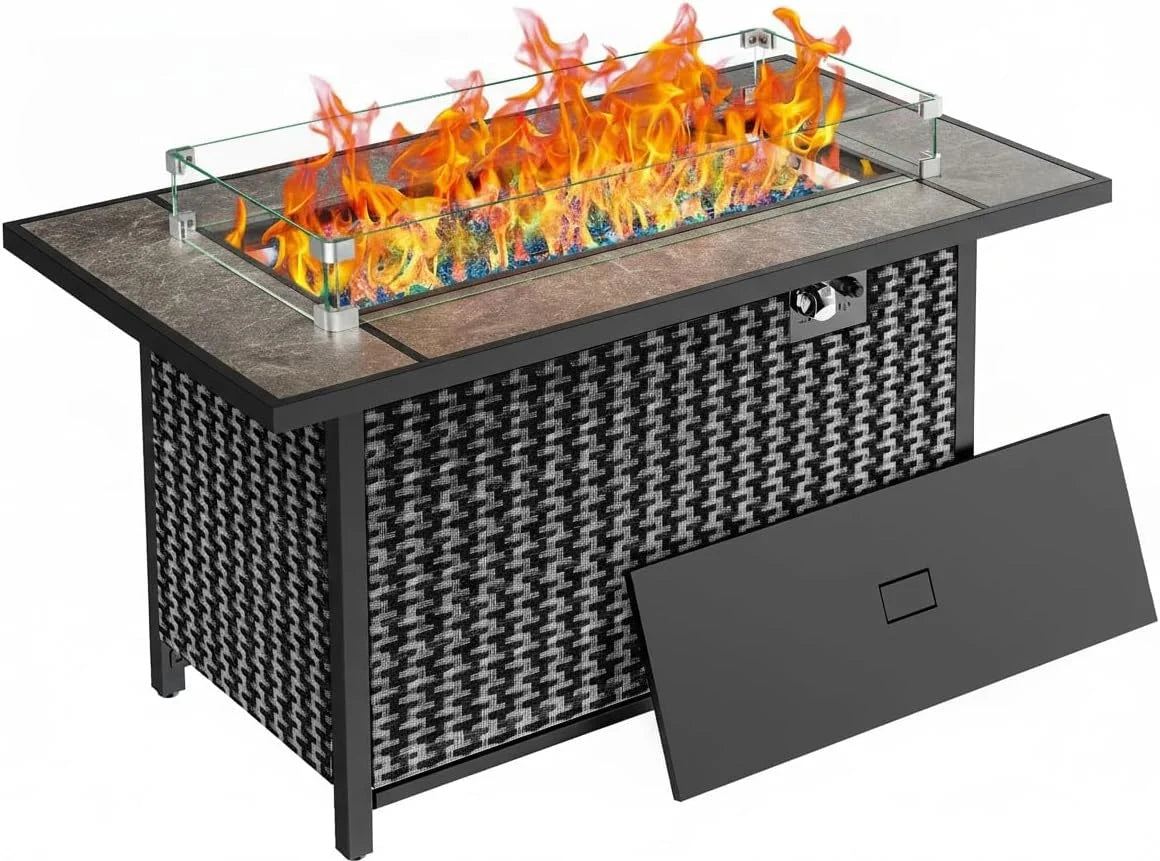 Special Large Propane Fire Pit 19 Inch, Gas Fire Pit with Grill Grate, Folding Legs, Hose Hooks - Image 6