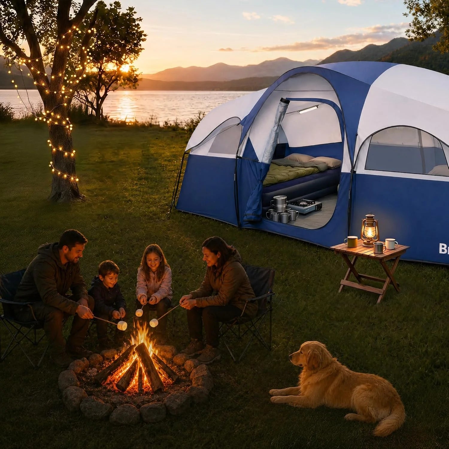 Special Camping Tent for 8 Person, PU3000MM Waterproof Family Tent with Rainfly, Large Roomy 3 Room Camping Tents - Image 8