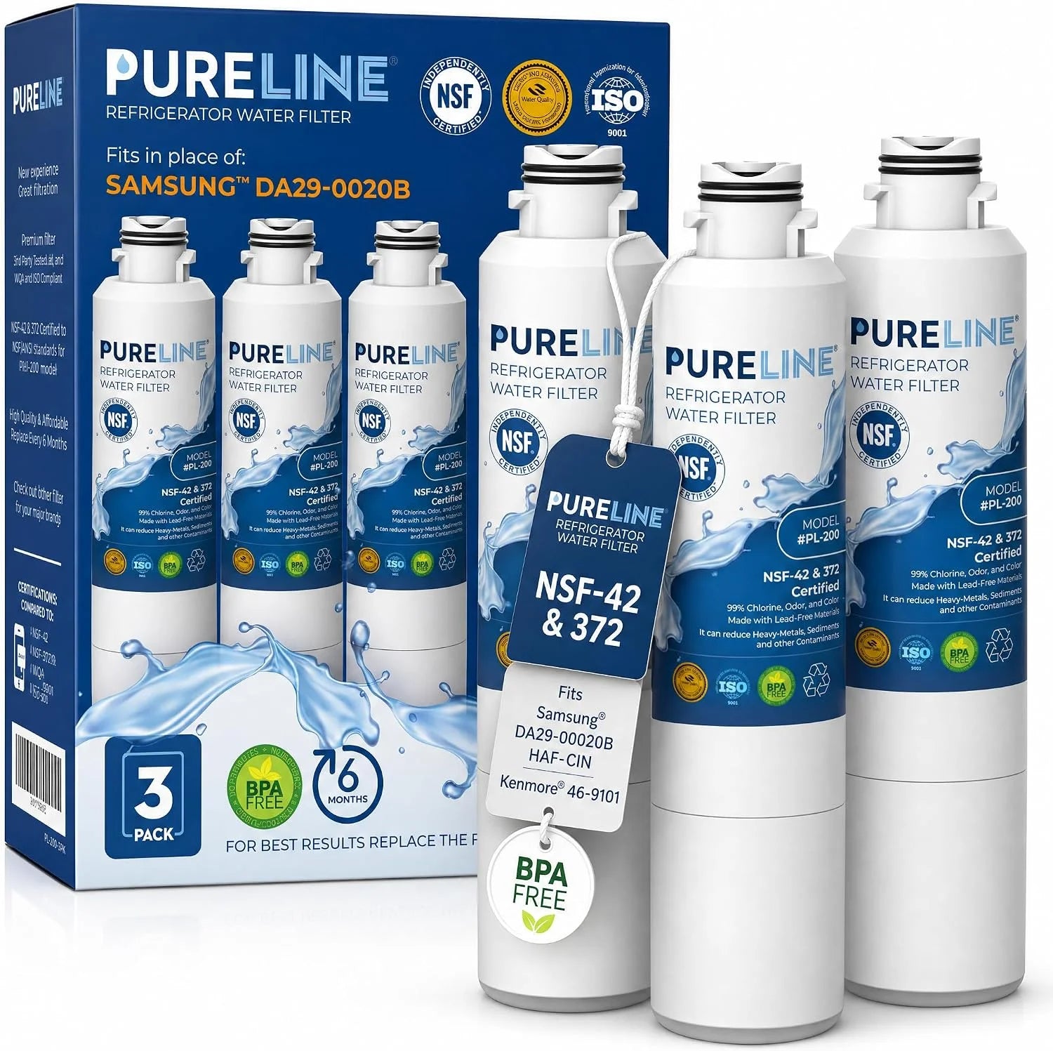 Special DA29-00020B Water Filter Replacement for Samsung® DA29-00020A/B, HAF-CIN/EXP, HAF-CIN, Kenmore 46-9101