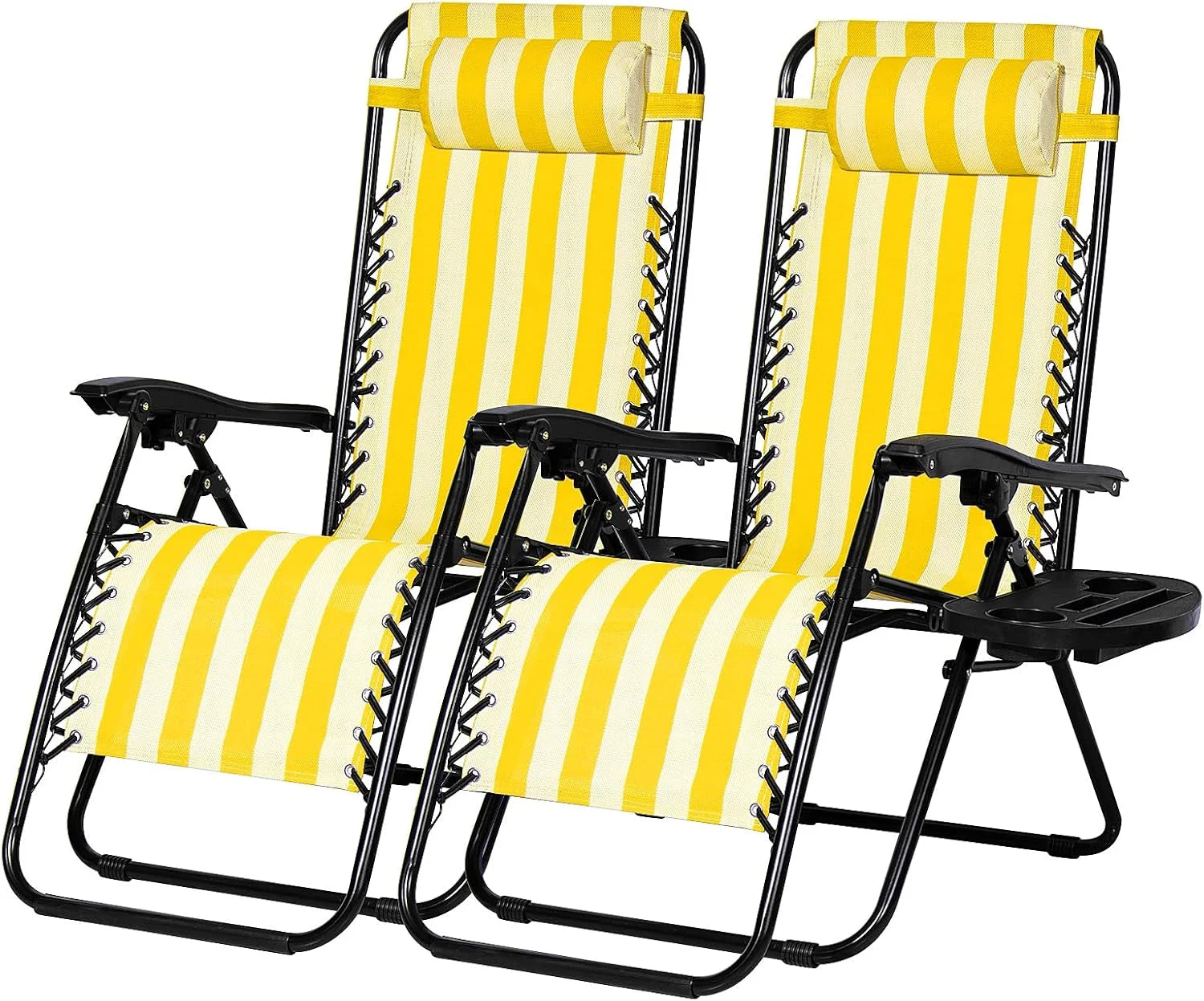 Special Set of 2 Relaxing Recliners Patio Chairs Adjustable Steel Mesh Zero Gravity Lounge Chair Beach Chairs - Image 7