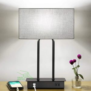 Special Lakumu Bedside Touch Control Table Lamps with Dual USB Charging Ports 1 AC Outlet, Dimmable