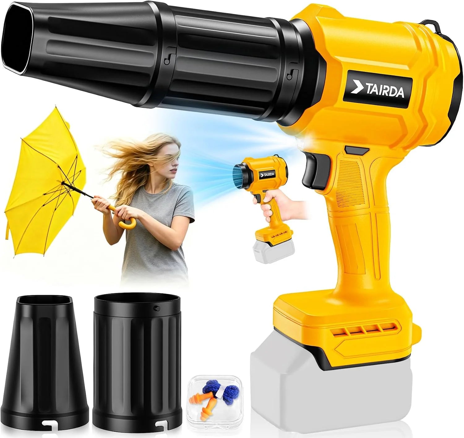 Special Cordless Leaf Blower Compatible for Dewalt 20V Battery(NO Battery), Mini Turbo Jet Blower with 2 Nozzles – For Yard Cleanup - Image 5