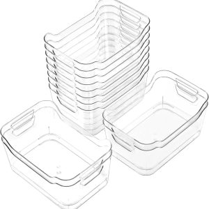 Special 12 Pack Clear Plastic Storage Bins, Pantry Organizers and Storage, Clear Pantry Organizer Bins, Plastic Containers