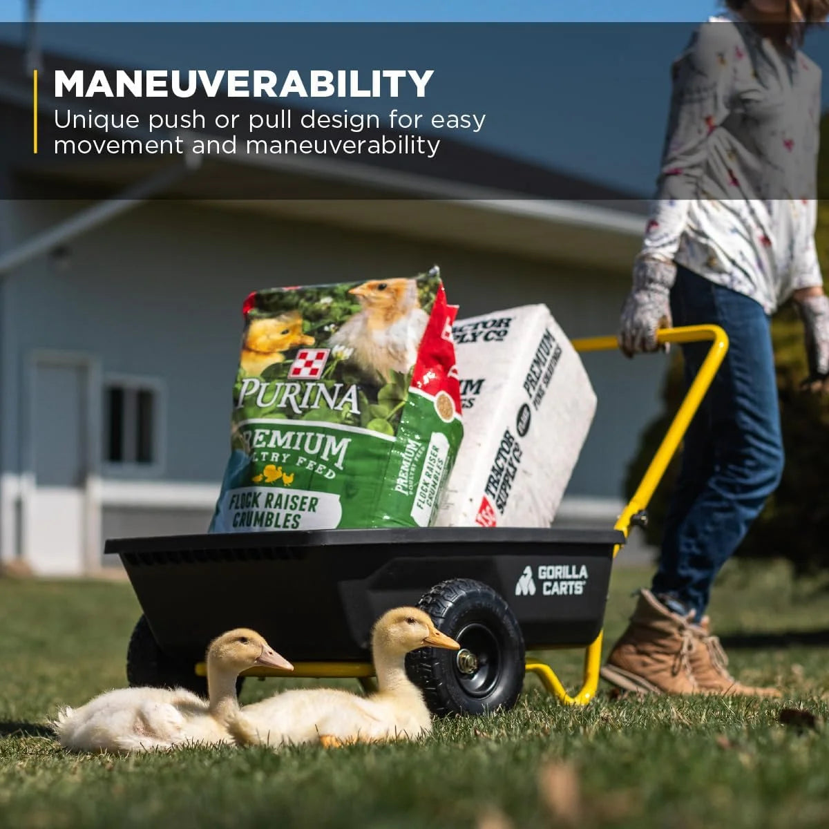 Special Carts GCR-4 Poly Dump Cart, 2-Wheel Garden Wagon with Foldable Handle, 4 cu ft, 300 lb. Capacity - Image 5