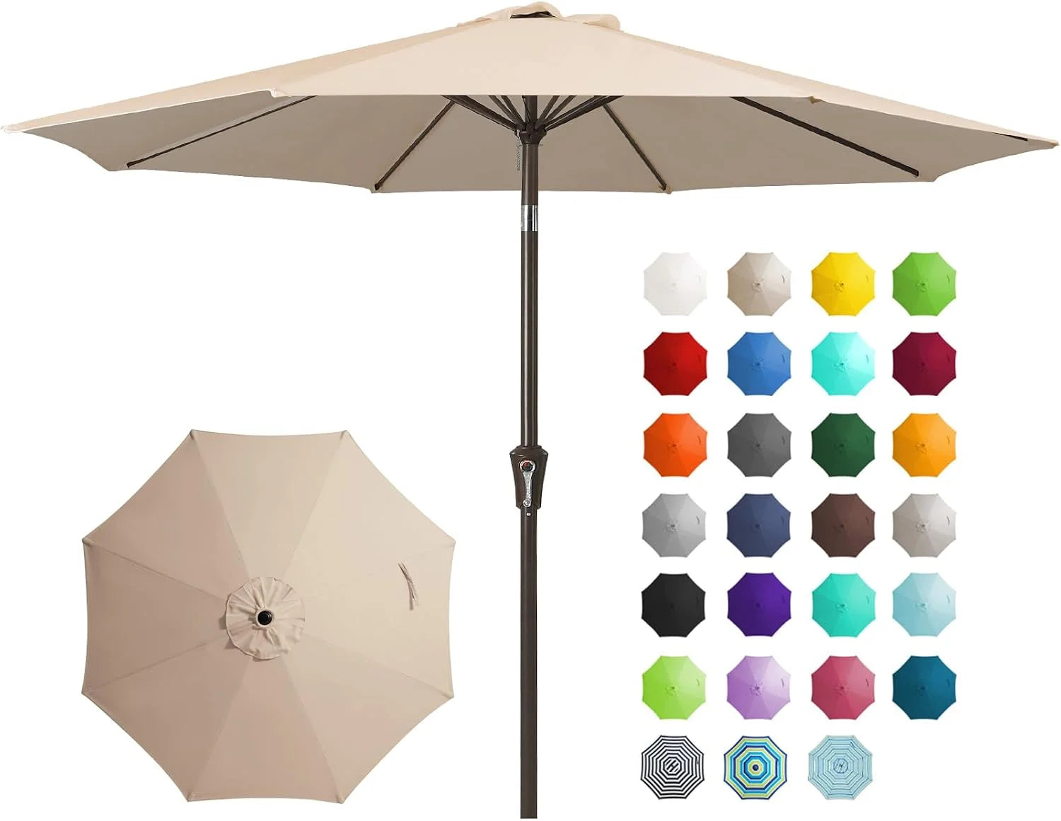 Special 9FT Outdoor Patio Umbrella, Market Umbrella, Beige - Image 5