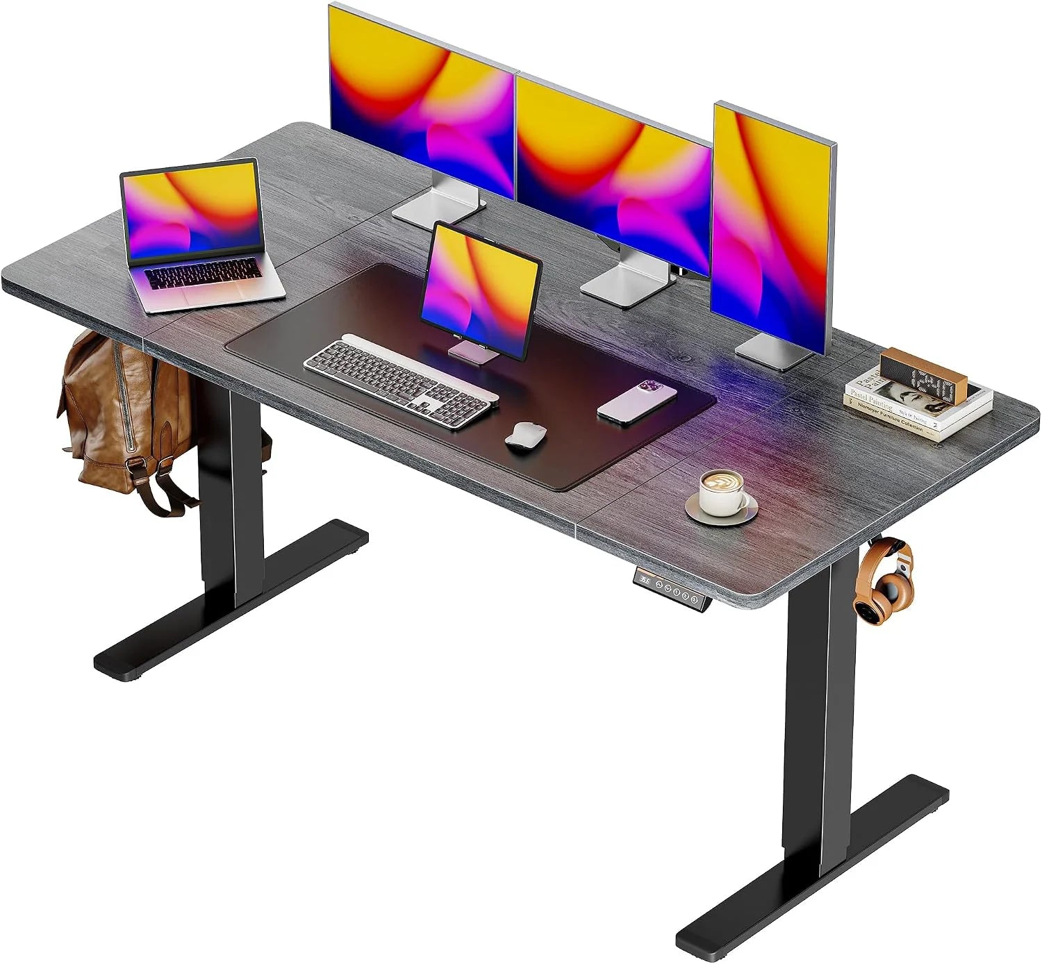 Special 55 x 28 Large Electric Standing Desk, Height Adjustable Computer Desk, 27.6 Deep Desktop - Image 20