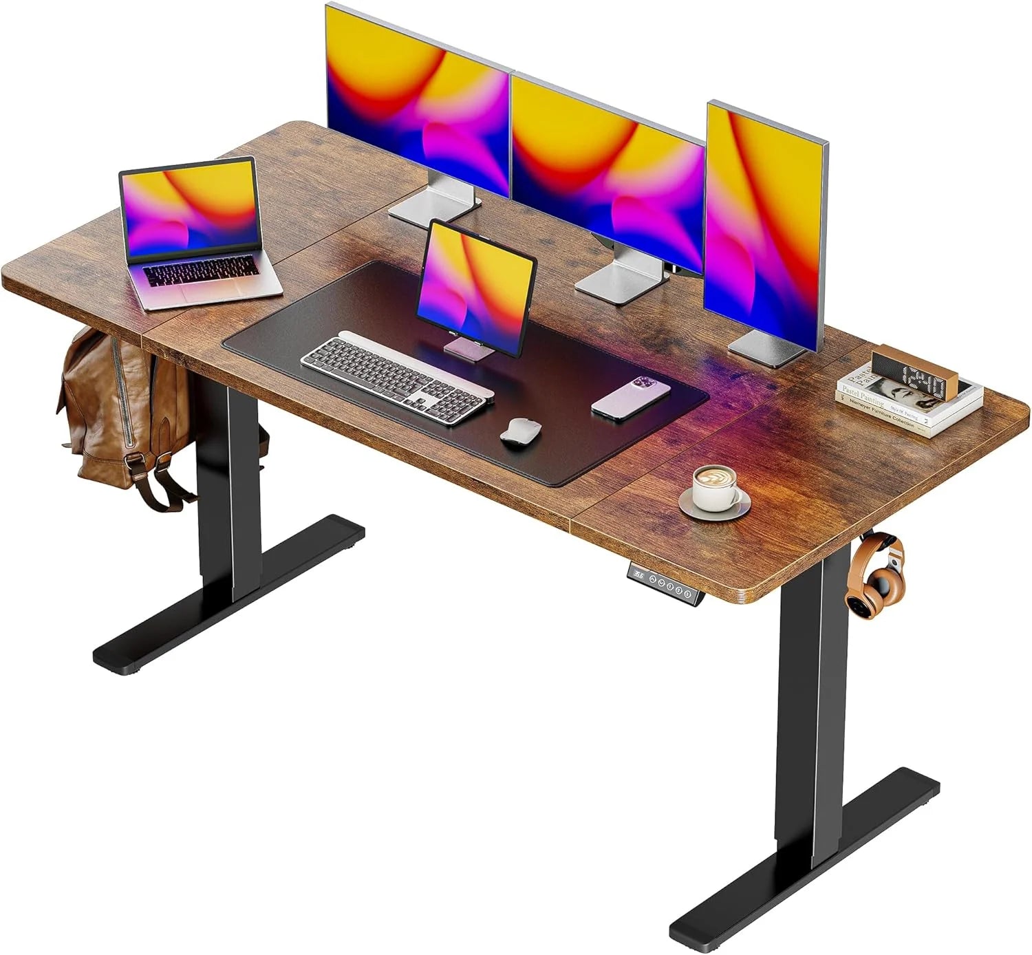 Special 55 x 28 Large Electric Standing Desk, Height Adjustable Computer Desk, 27.6 Deep Desktop - Image 11