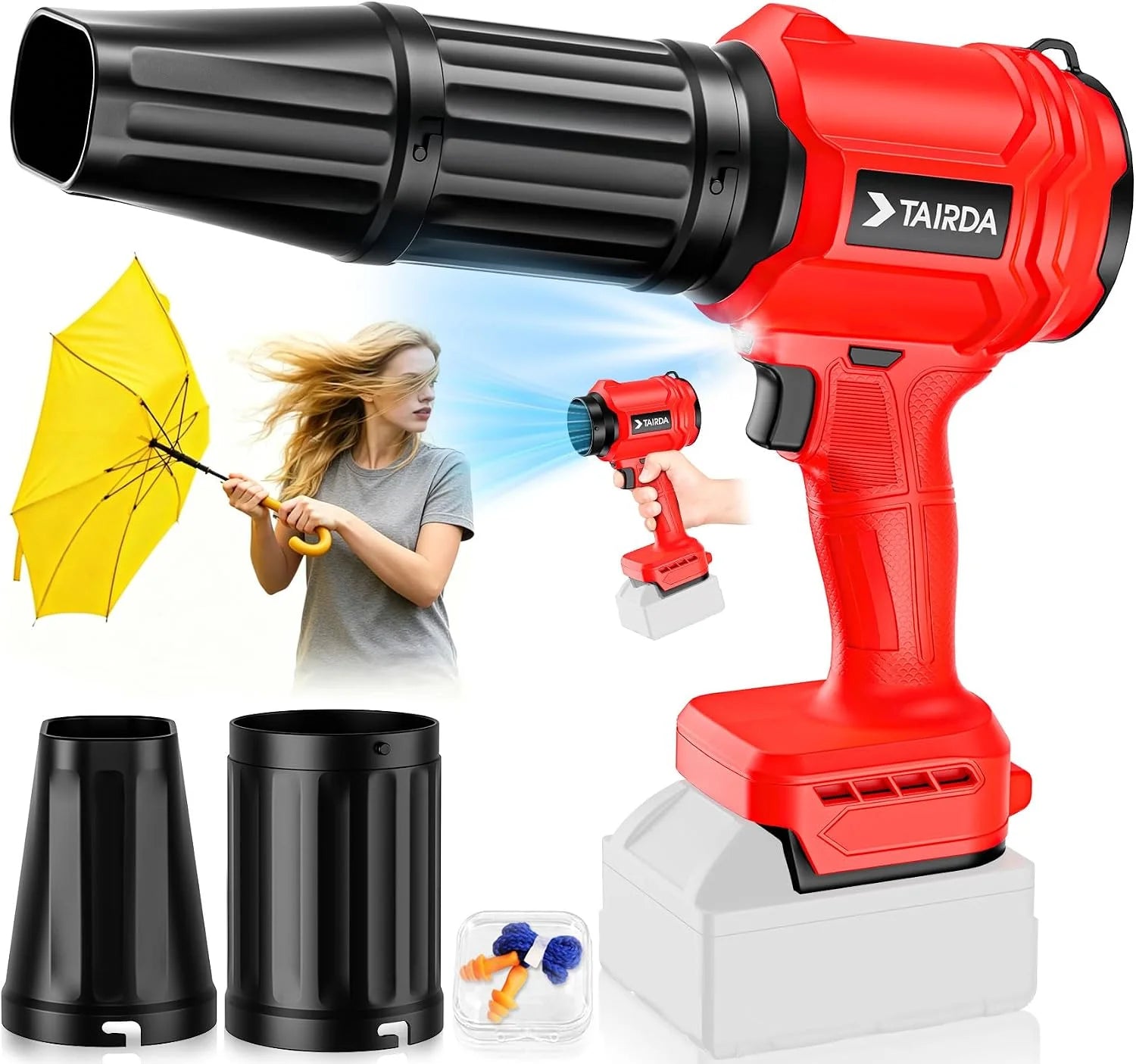 Special Cordless Leaf Blower Compatible for Dewalt 20V Battery(NO Battery), Mini Turbo Jet Blower with 2 Nozzles – For Yard Cleanup - Image 3