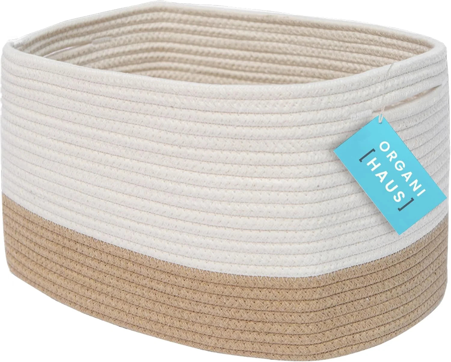 Special OrganiHaus Cotton Rope Baskets for Shelves, Set of 3, 15x9x10, Handwoven, a toy bin and organizer for towels - Image 6