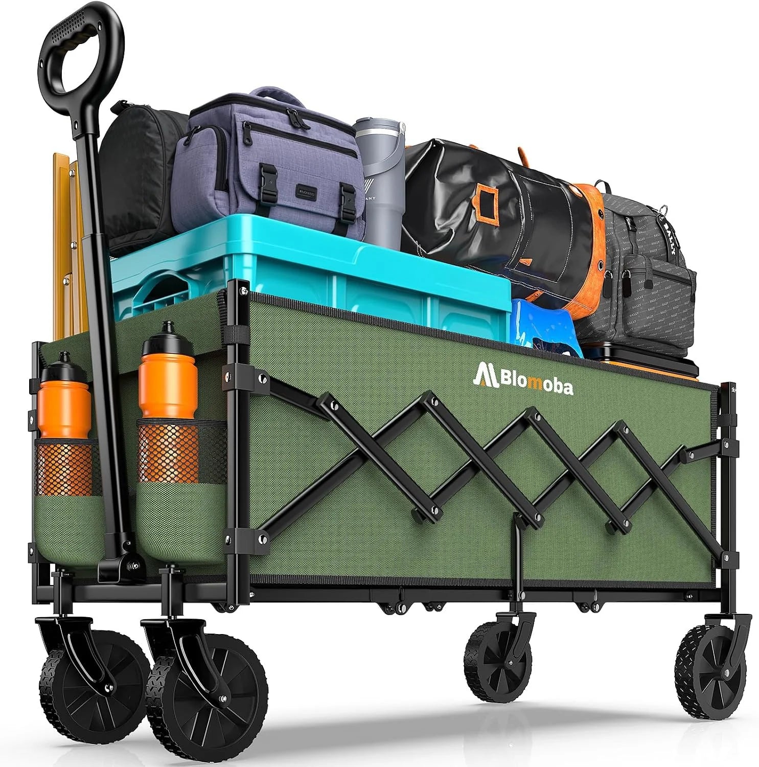 Special Blomoba 35 Extra Long Folding Wagon with Adjustable Handle & Wheels, Black - Image 4