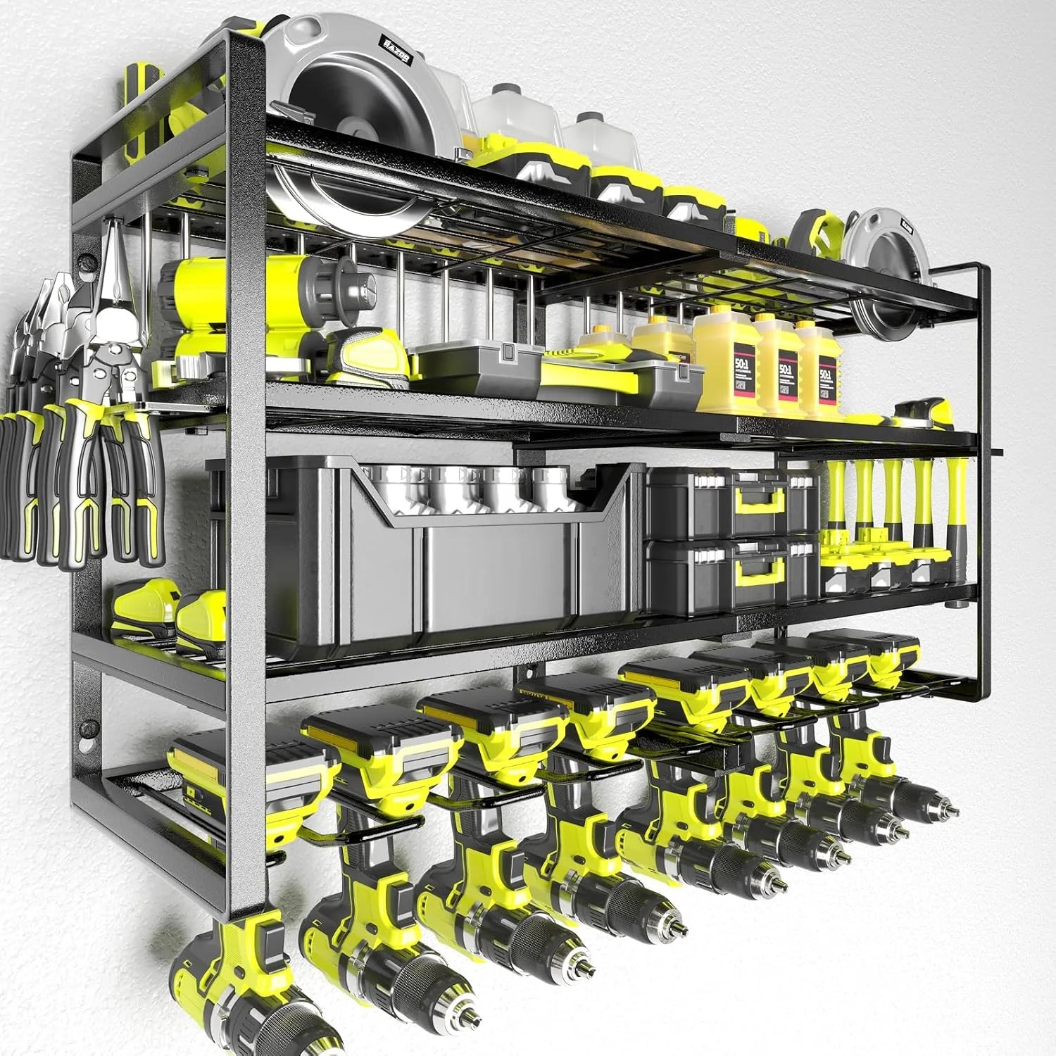 Special Power Tool Organizer, 4 Layer Drill Holders Wall Mount - Image 7