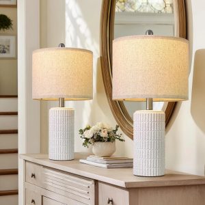 Special PoKat 20.75″ Small Modern Ceramic Table Lamps Set of 2