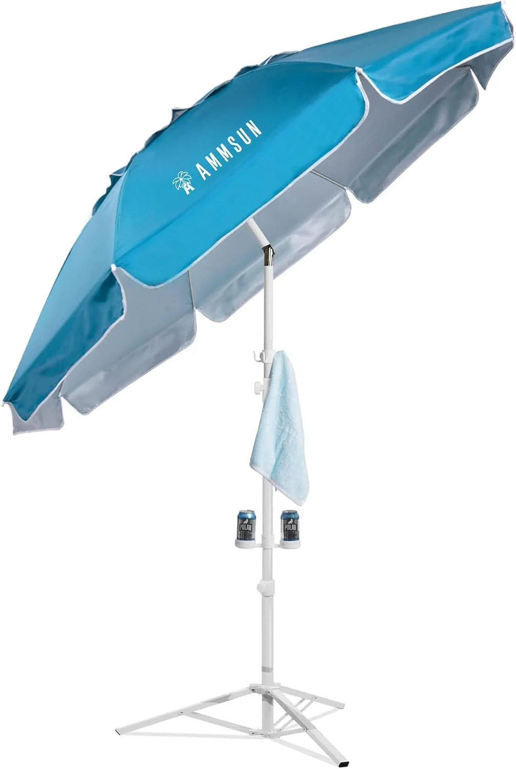 Special AMMSUN Shade Umbrella, Premium Portable Umbrella with Stand, 6.5ft Lightweight Free Standing Canopy for Sporting Games
