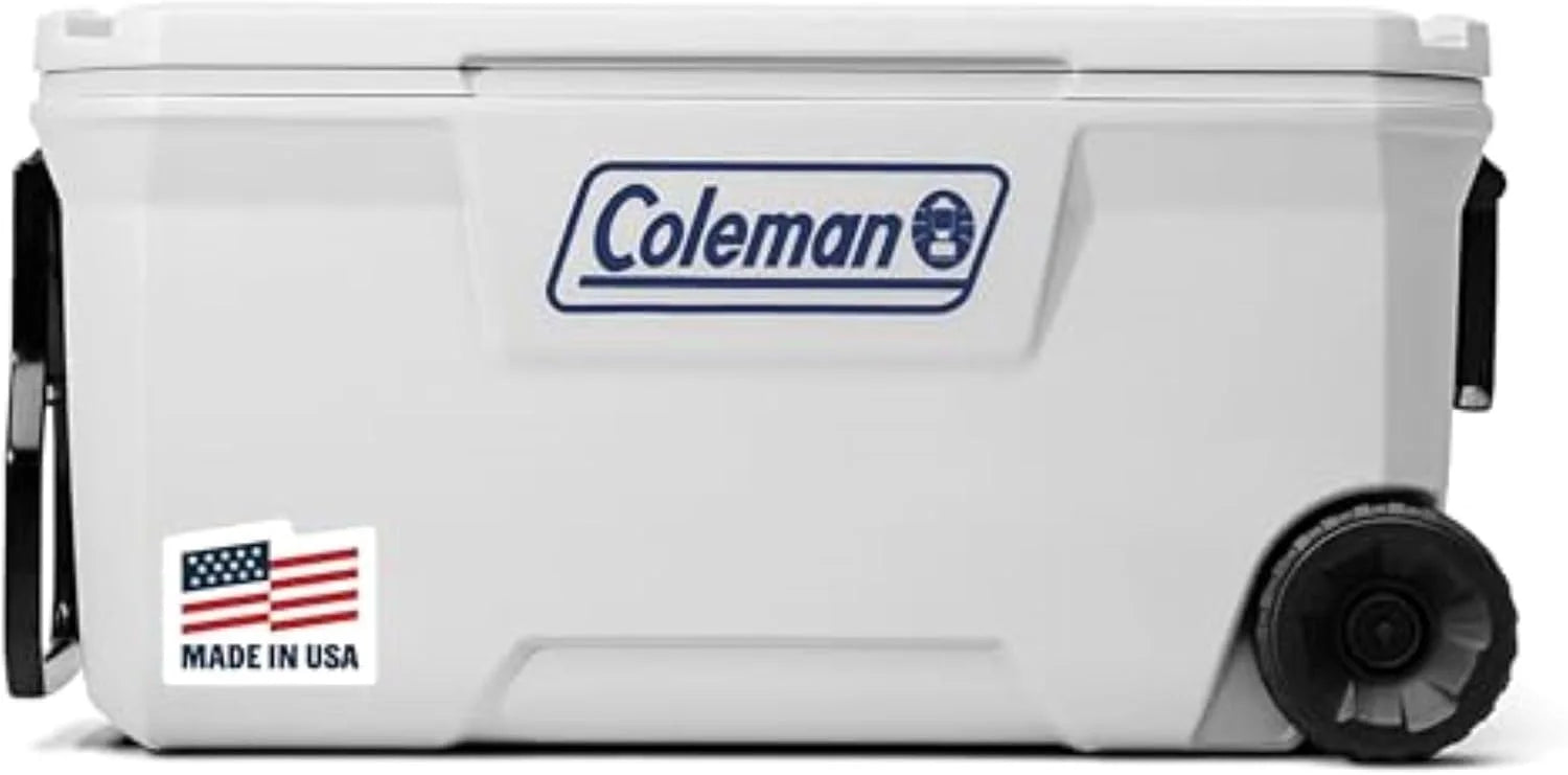 Special Coleman Marine Cooler with Fully Insulated UV Guard Lid & Body, Keeps Ice for 3+ Days, 52qt/100qt Wheeled/120qt Options