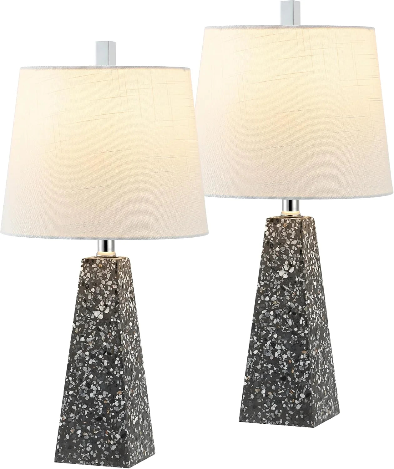 Special JONATHAN Y 20.5 White Marble Finish Modern Resin Table Lamp for Bedroom Living Room, Bulb Included - Image 4
