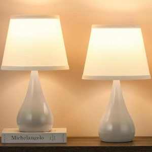 Special 18.1” Small Modern Touch Lamps for Nightstand Set of 2 with 3 Way Dimmable, Bulb Included