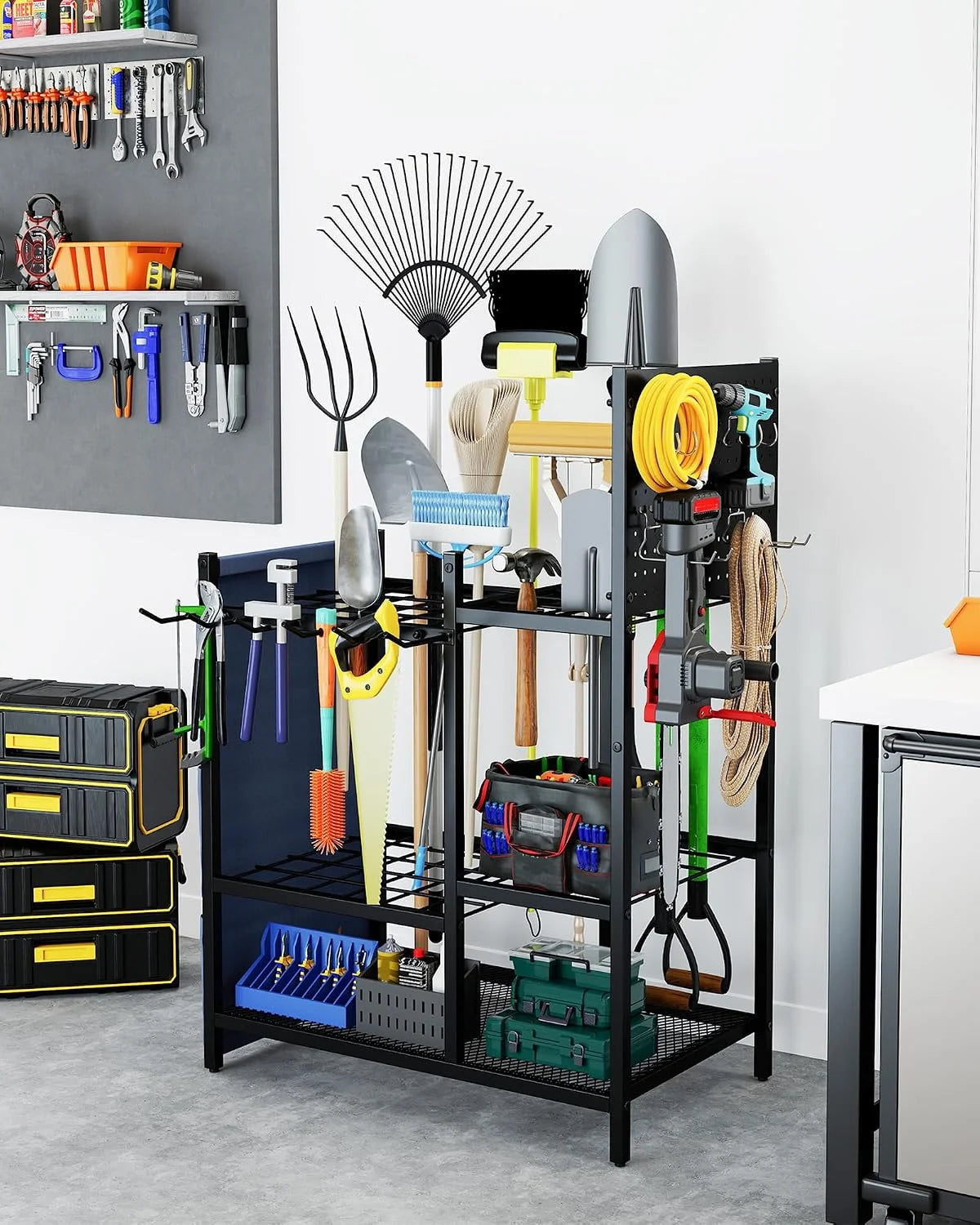 Special Garden Tool Organizer with Pegboard, Yard Tool Holder Standing for Garage Organization, Up to 30 ” For Garage Organization - Image 7