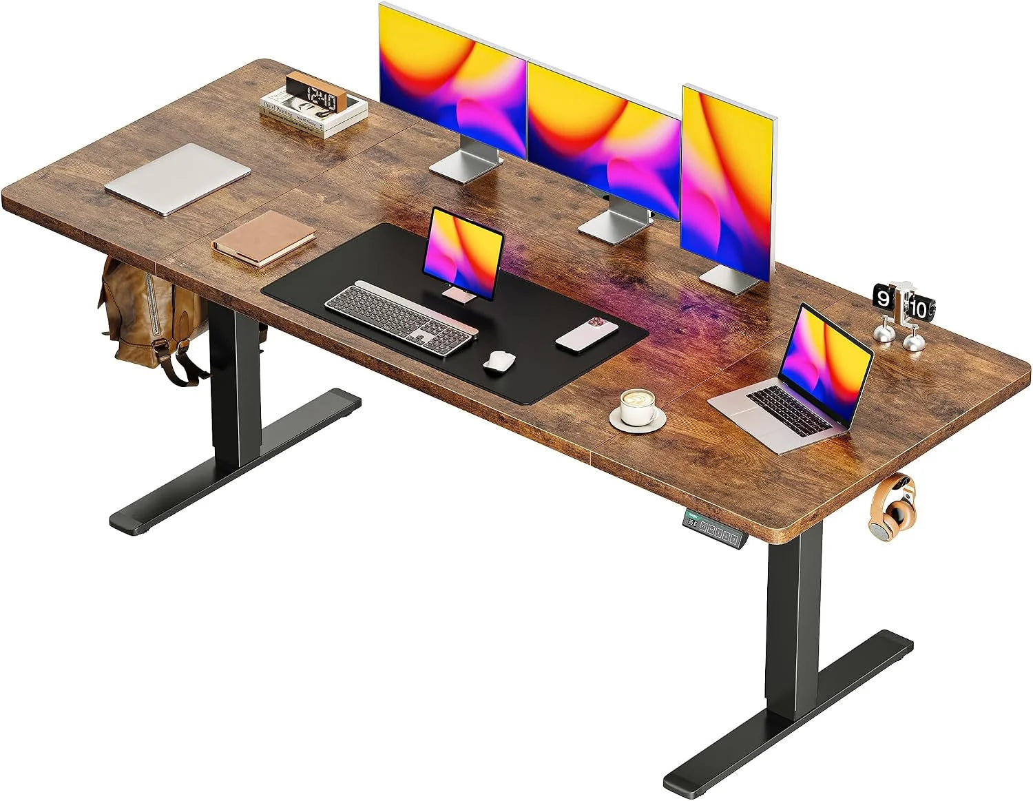 Special 55 x 28 Large Electric Standing Desk, Height Adjustable Computer Desk, 27.6 Deep Desktop - Image 3