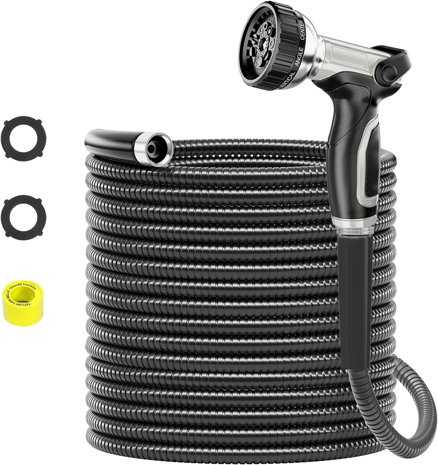 Special 100ft 304 Stainless Steel Garden Hose Metal, Heavy Duty Water Pipe with Nozzles for Yard - Image 3