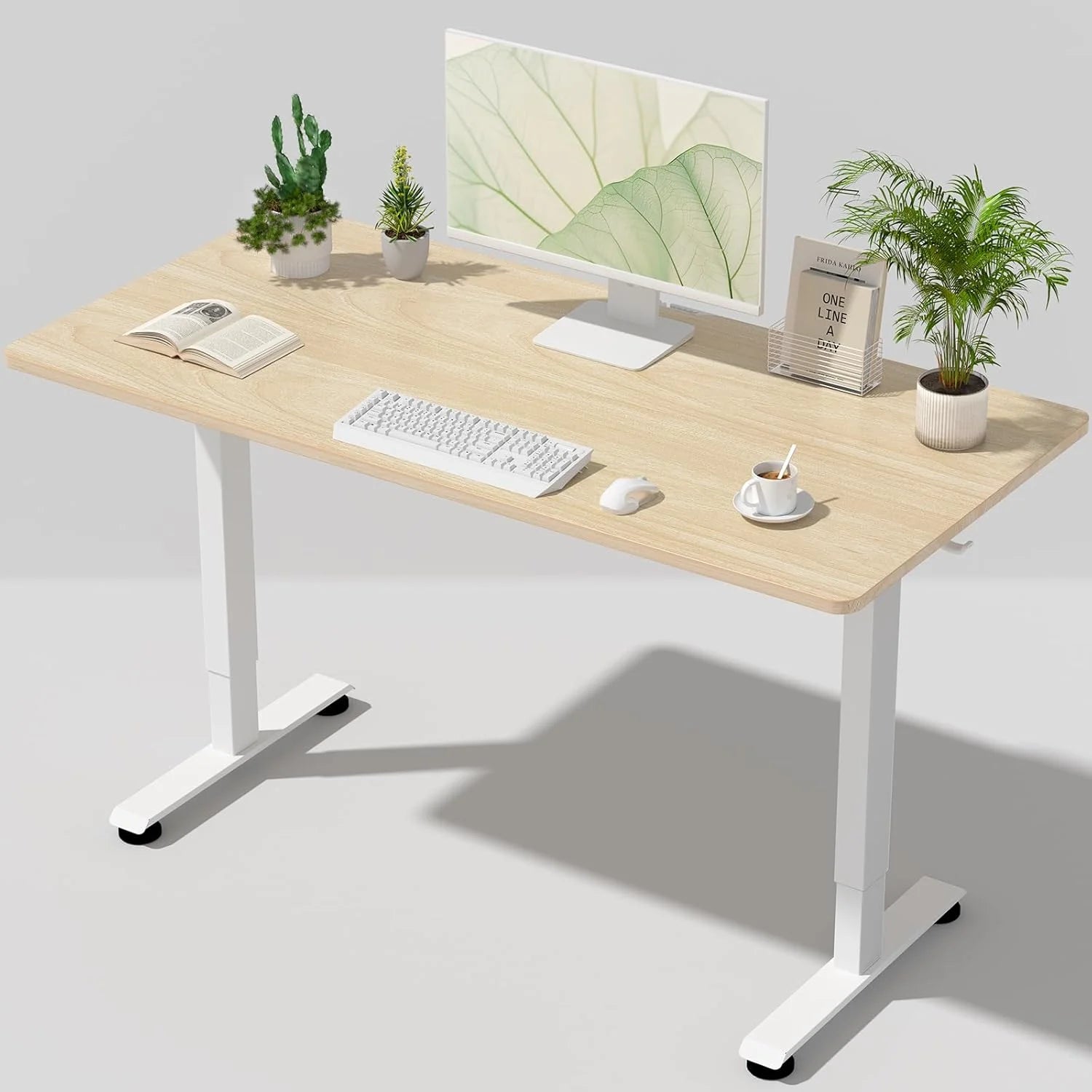 Special Veken 55 Inch Large Electric Standing Desk, Gaming Table, Height Adjustable Sit Stand Up Computer Tables for Home Office - Image 2
