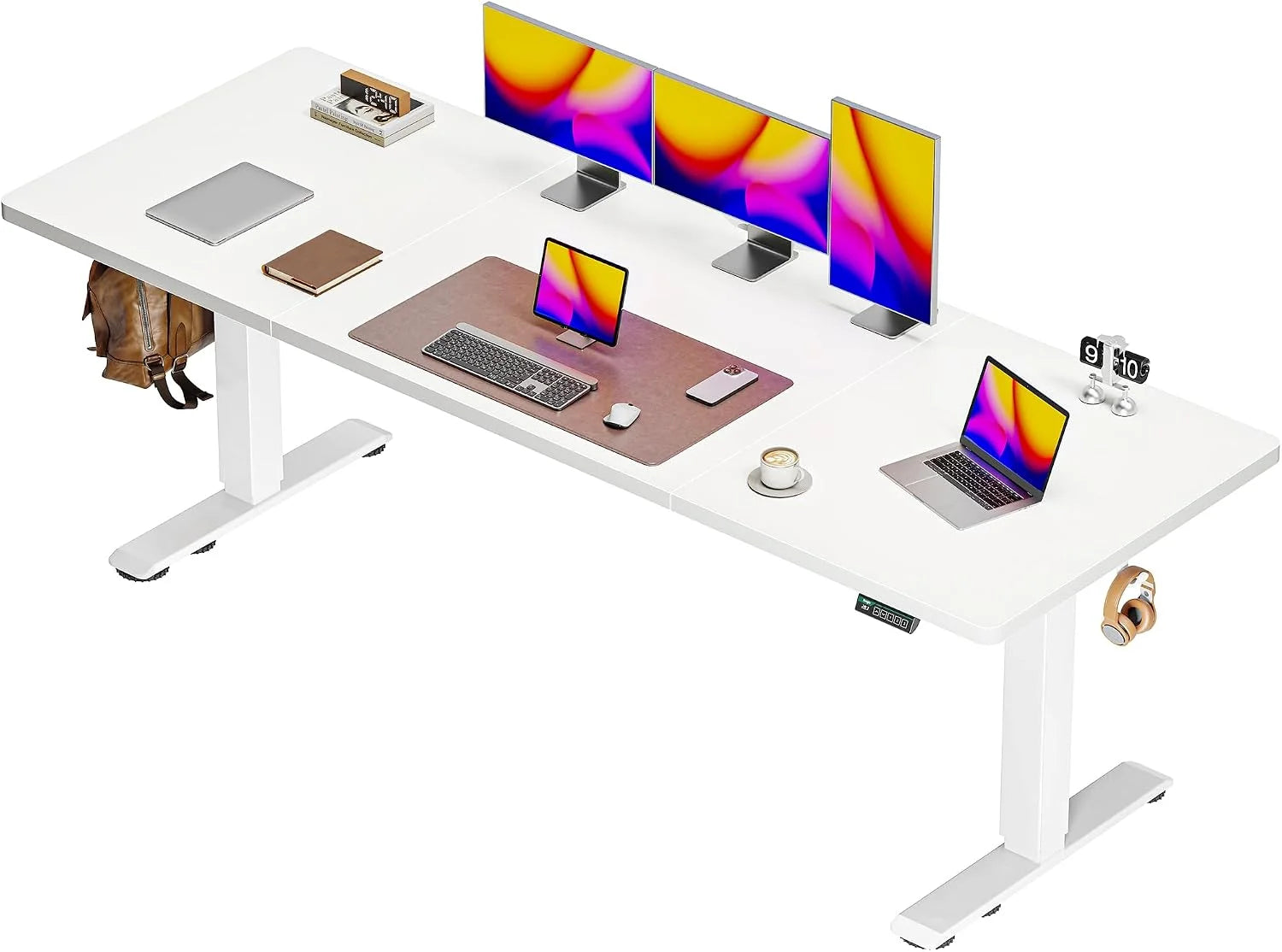 Special 55 x 28 Large Electric Standing Desk, Height Adjustable Computer Desk, 27.6 Deep Desktop - Image 13