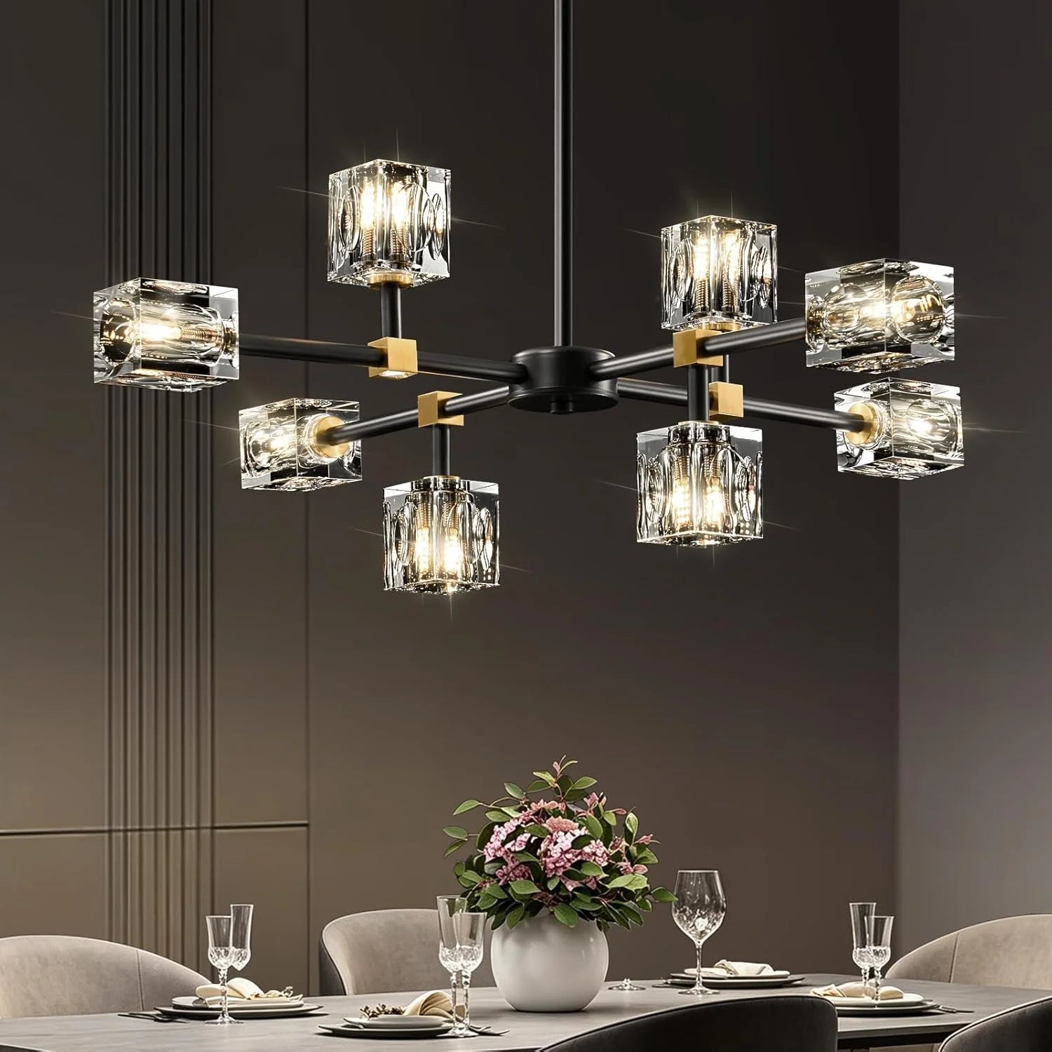 Special Crystal Semi Flush Ceiling: Dining Room Bathroom Bedroom Chandelier