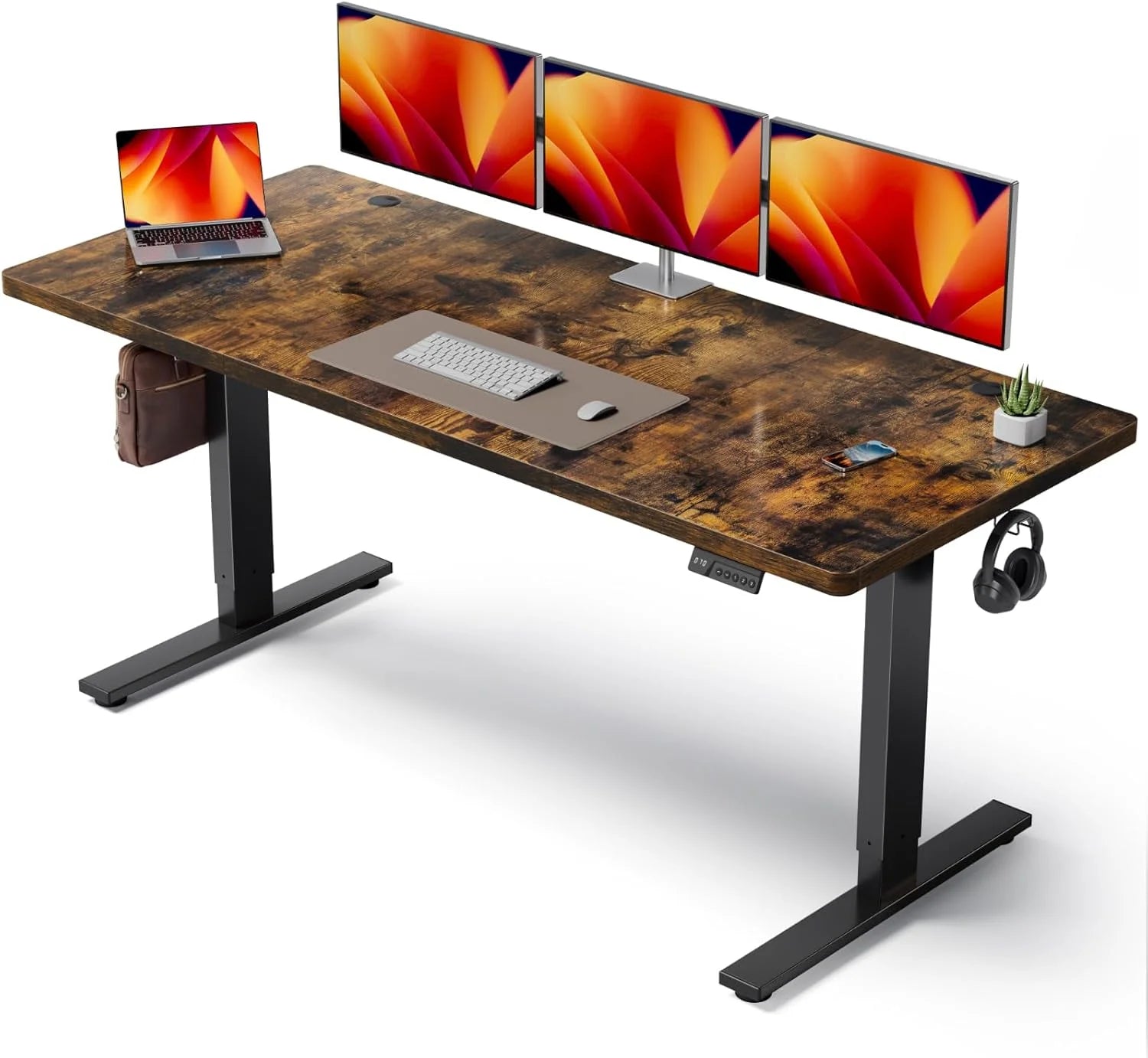 Special Electric Standing Desk Adjustable, 60×28 Inch Sit Stand Desk with 1 Inch Thick Tabletop