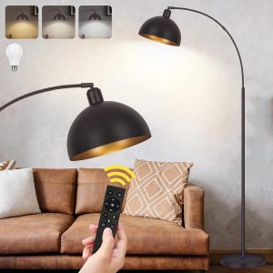 Special Black Arc Floor Lamp, Remote Control, Dimmable, 2700-6000K, Bulb Included, 9W LED, Modern Arch Standing lamp