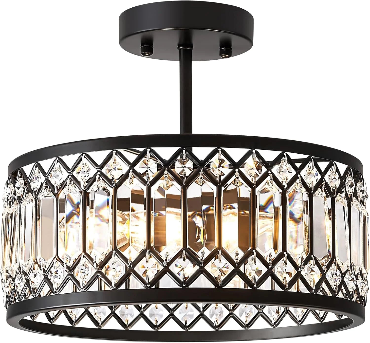 Special Crystal Black Ceiling Light, Modern Semi Flush Mount Ceiling Lighting Fixture - Image 2