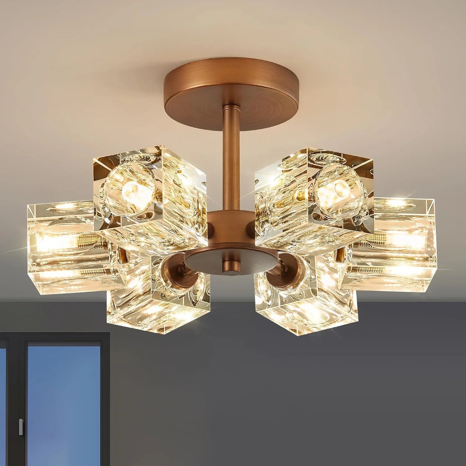 Special Crystal Semi Flush Ceiling: Dining Room Bathroom Bedroom Chandelier - Image 2