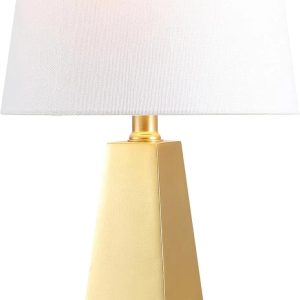 Special JONATHAN Y 20.5 White Marble Finish Modern Resin Table Lamp for Bedroom Living Room, Bulb Included