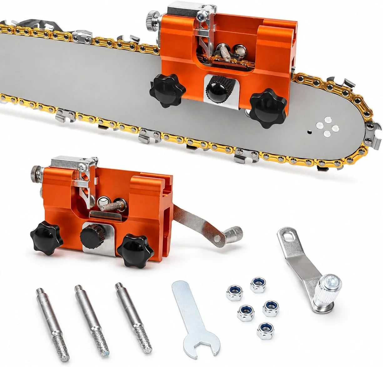 Special Chainsaw Sharpener, Manual Portable Chainsaw Chain Sharpener Tool for Fast Guided Sharpening - Image 2
