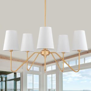 Special 5-Light Modern Chandeliers, 30 Black Farmhouse Light Fixture