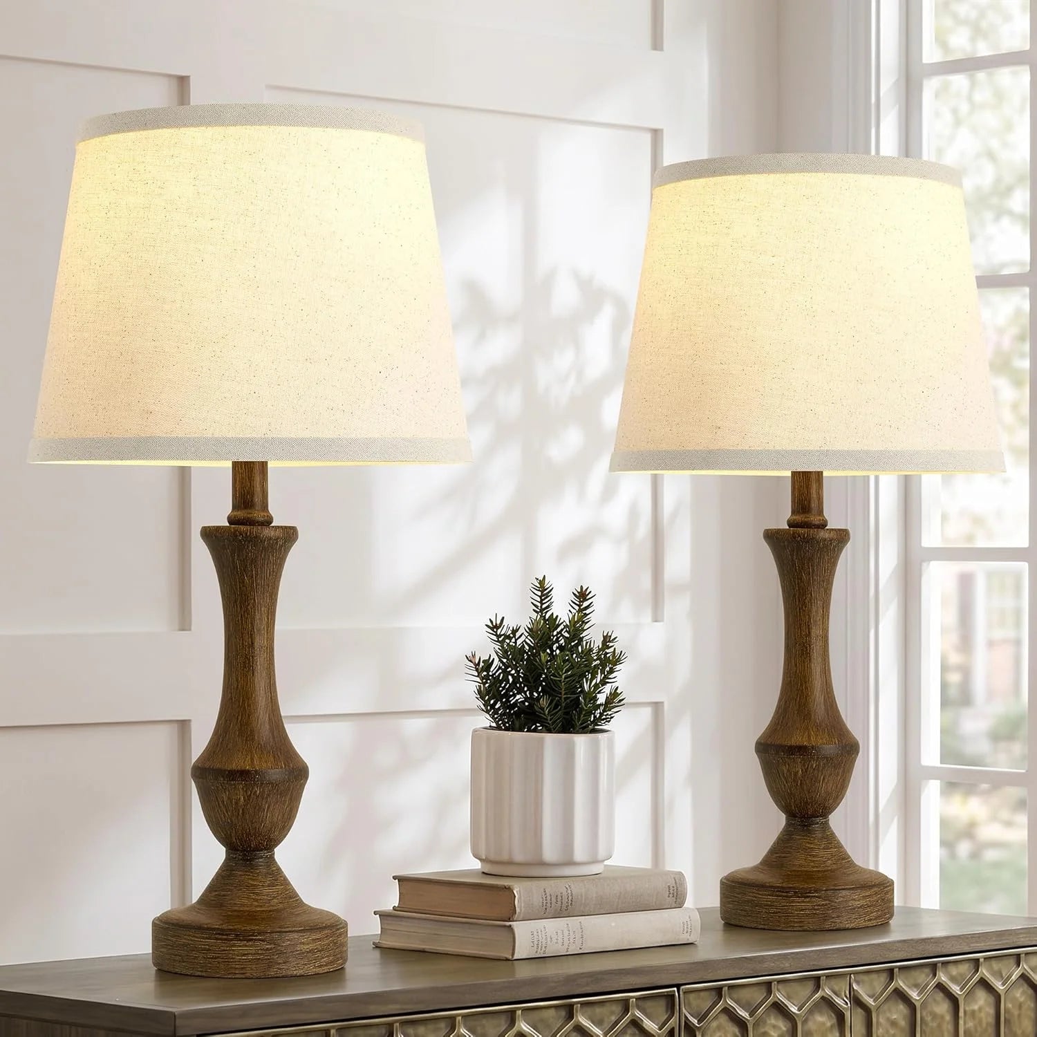 Special Luvkczc Table Lamp Set of 2, 19 Farmhouse Vintage Bedside Lamps for Living Room & Bedroom - Image 4