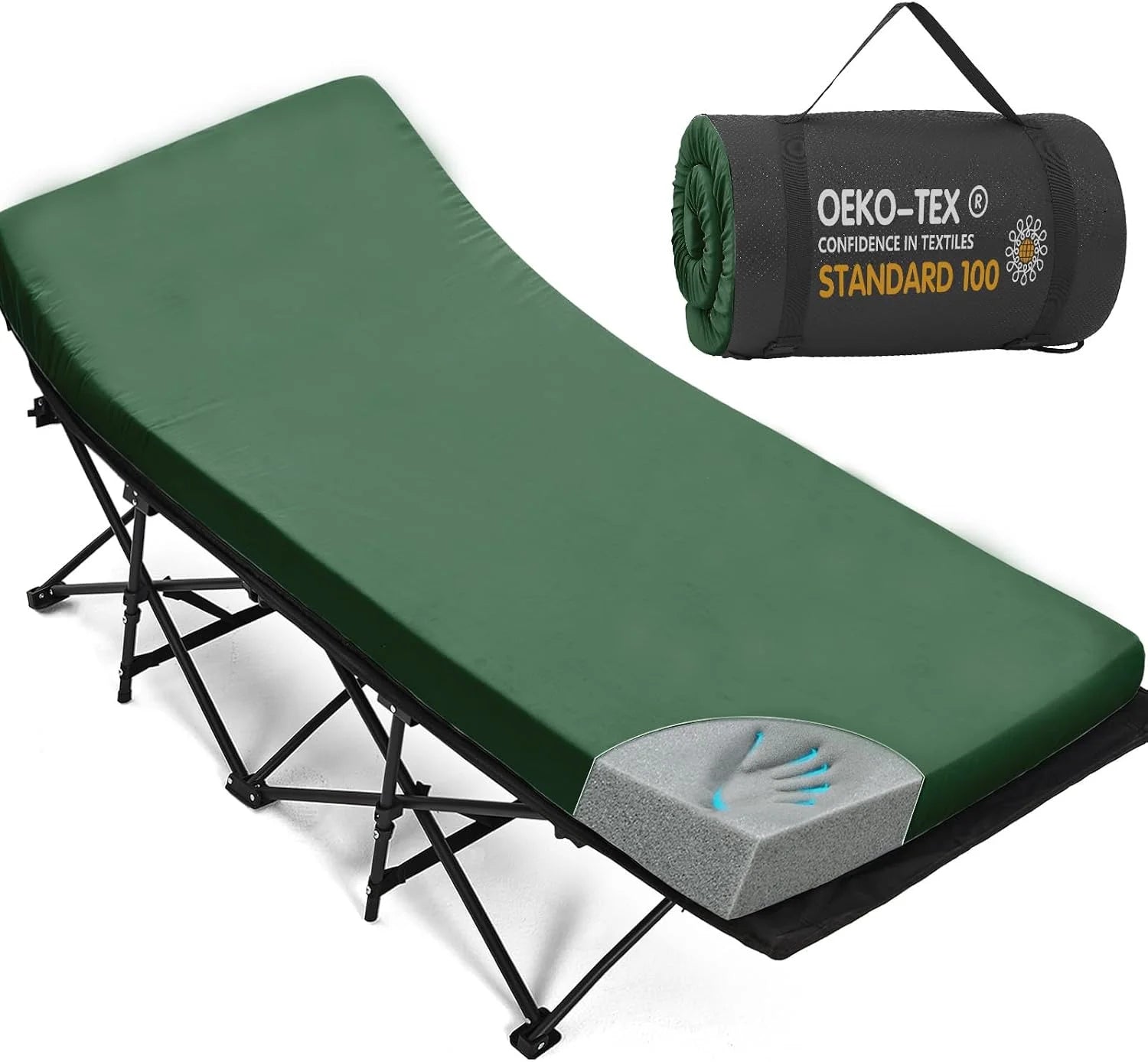 Special CYMULA Camping Cot Pad 2 Inch Memory Foam, Camping Pad for Folding Cot and Foldable Cot, Portable Roll Up Camp Gear - Image 12